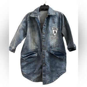 Denim coat 3/4 length sleeves Sz Medium